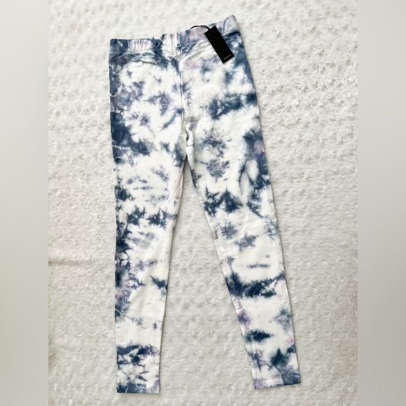 NWT- MONROW Midnight Iris Active Sweatpants Legging Two Tone Crystal Tie Dye - Picture 6 of 16